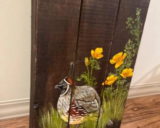 Rustic Pheasant Painting on Scrap Boards - 23x14