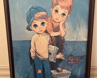 Vintage 1960s EVE Framed Print Newspaper Big Eye Boys