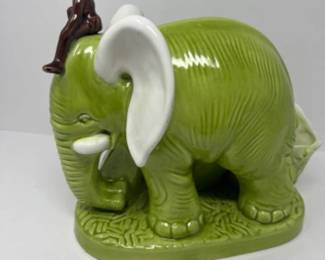 1950s Royal Haeger Ceramic Elephant Planter Table Lamp