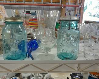 Blue Mason Jars
