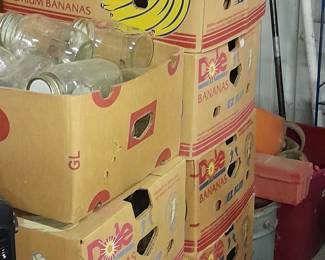 These boxes are all full of canning jars
