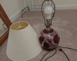 ruby red glass lamp