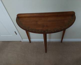 half round table with inlay