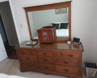 bureau with mirror