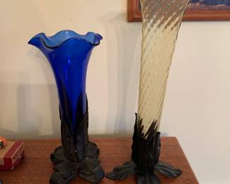 Vases with hand wrought base