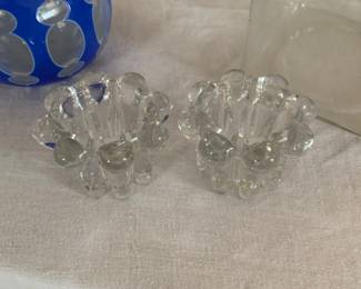 glass candle stick holders