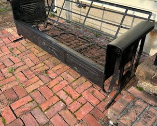 metal outdoor sofa, needs love