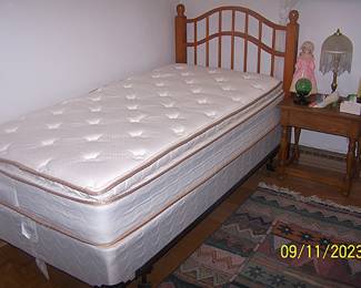 Twin size bed, night stand