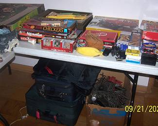 Train set, luggage, assorted games