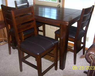Dining table and four chairs