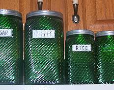 Forest green canisters