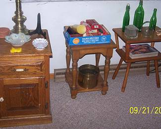 Small cupboard, two small side tables