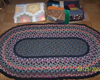 Rag rug, quilts