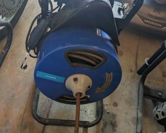 HYDROSTAR DRAINMONSTER50 Ft. Compact Electric Drain Cleaner. Sealed air-activated foot switch, enclosed drum, steel frame, built-in GFCI.