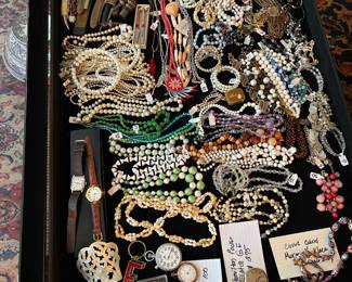 old jewelry and pocket watches/some silver/some gold