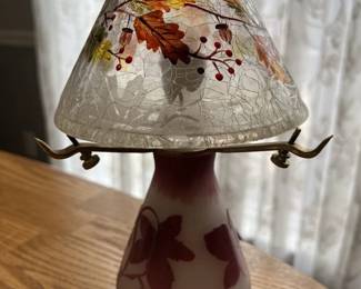 Antique La Rochere Glass Desk Lamp