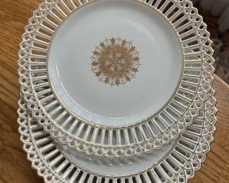 Antique 19th Century Gold Decorated Plates