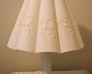 Ceramic Lamp with Cut a Pierced Floral on Shade