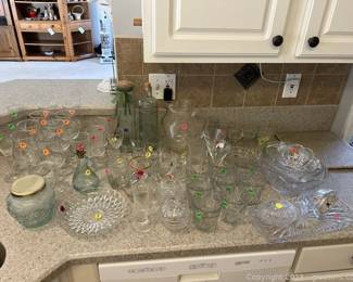 Lot of Various Clear Glass Items