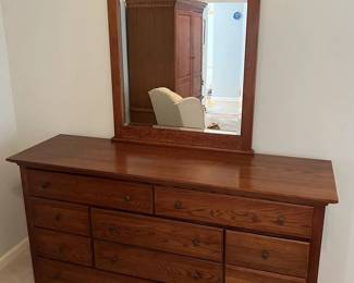 MCM Solid Wood Dresser with Mirror