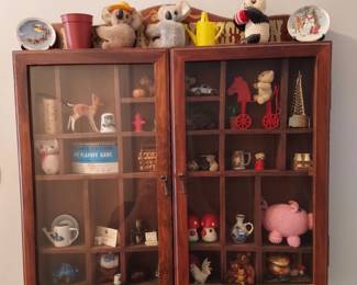 Personal Collection Display Case Filled with Collectible Miniatures