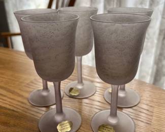 Set of 5 Antique Hand Blown Glasses