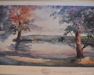 Water Color Print Catherine Hobart Winding River