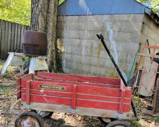Vintage Red Radio Flyer - Town & Country Wagon