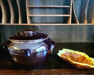 Vintage Bean Pot & Ceramic Trinket Dish