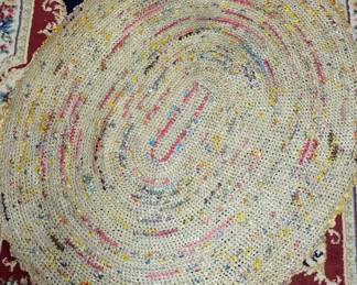 Vintage Oval Braided Hand Made Rug - very unusual