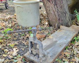 Antique Plumbers Vice & Crock