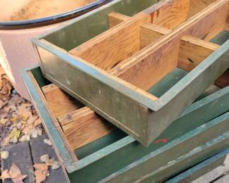 Vintage Metal & Wood Compartments