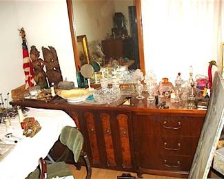 Mid Century Modern Long Dresser & Mirror