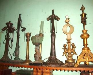Lamp Bases Including 1 Marked Handel