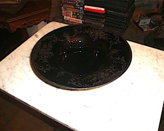 Black Bowl w/ Silver overlay