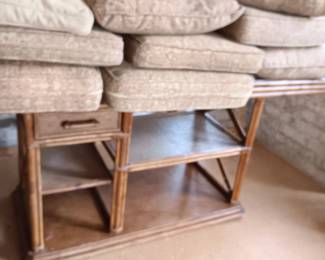 Rattan table and extra cushions