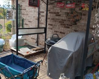 Grill ,wagon, and decor