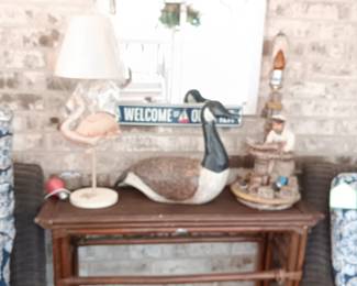 Rattan table lamps and decor 