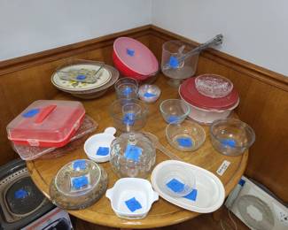 glassware, plastic bowls