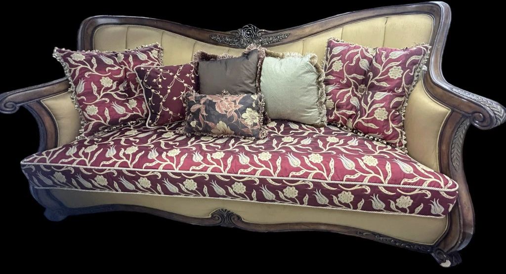 Channel Back Sienna Spice Sofa