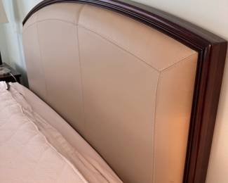 Better Homes & Garden padded vinyl king headboard, also includes matching wooden accent side and front frame, 4'H