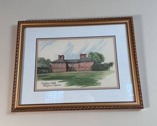 Framed print of Stratford Hall, Stratford, VA 14"H x 16"W