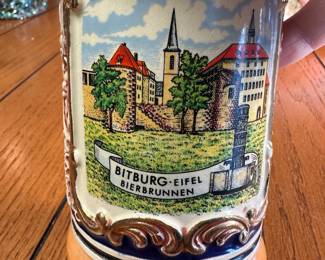 Bitburg-Eifel Bierbrunnen Beer Stein W. Germany 7"H