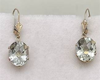 Lot 029  
Prasiolite and 14K Drop Earrings