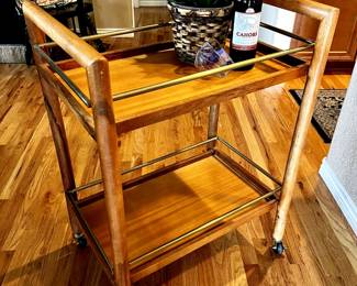 MCM mobile bar! Such a cool piece. Lockable casters, in really good condition! 