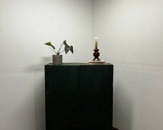 Hand-made antique green cabinet with locking hardware...