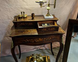 Victorian writing desk with beautiful inlay