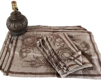 Williams Sonoma Linens and Lamp