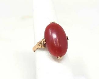 #700 • 14k Gold Semi-Precious Center Stone Ring, 4g

