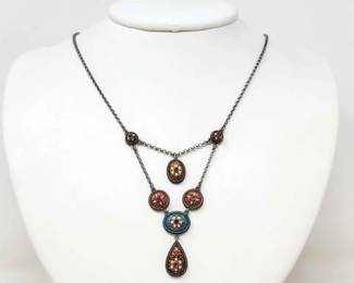 #910 • Sterling Silver Victorian Style Necklace, 11g
